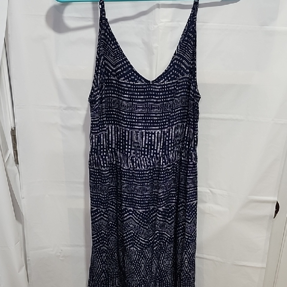 RVCA Blue and White Patterned Dress